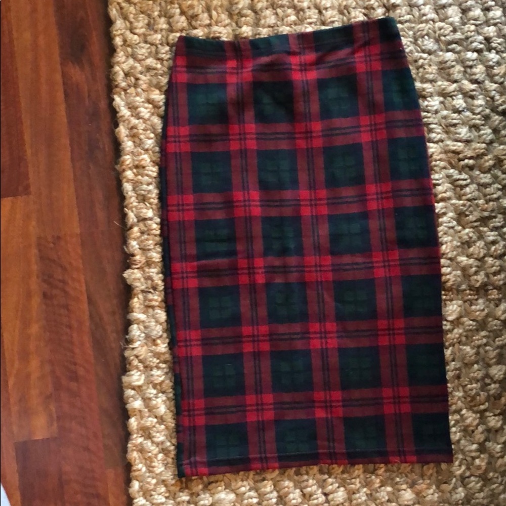 Top shop plaid midi skirt size 6